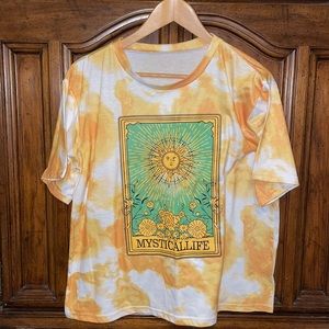Tie Dye Tarot Card Style Graphic Summer T-shirt